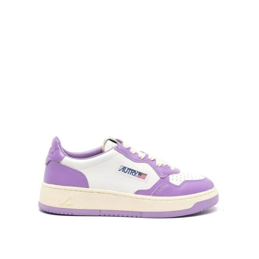Autry Purple Leather Low Top Women's Sneakers